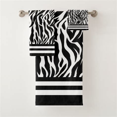 Zebra Pattern Bath Towel Set Uk
