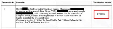 Driving Offence Codes | CCCJS Offence Codes | M.A.J. Law