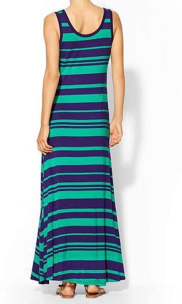 Calvin Klein Multi Stripe Tank Maxi Dress In Green Blueberrycapri Lyst
