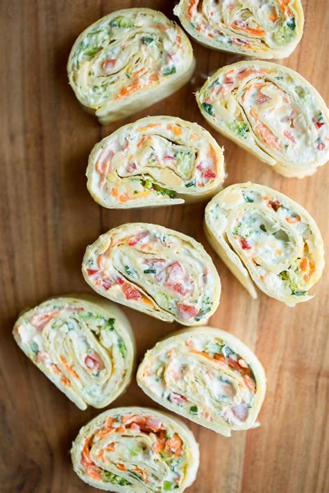 Vegetable Cream Cheese Tortilla Roll Ups Peas And Crayons