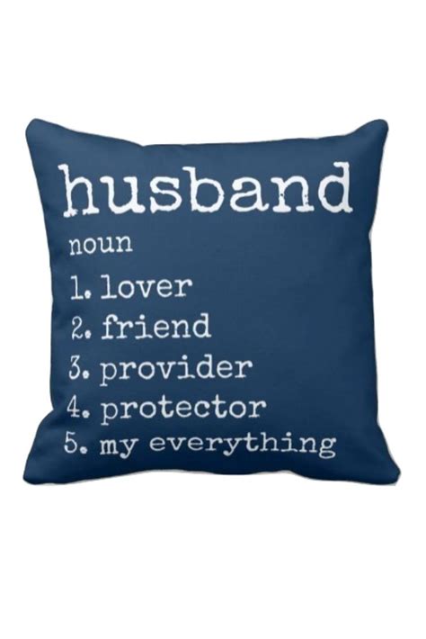 Sentimental gifts for your husband. Husband Definition Anniversary Gift Pillow | Zazzle.com ...