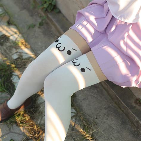 Japanese Cute Kaomoji Fake Thigh Socks Cjdropshipping