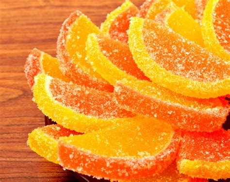Candied Lemon Candied Orange Candied Fruit On The Wood Candied