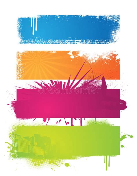 Vector Set Of Color Banners Stock Vector Illustration Of Abstract