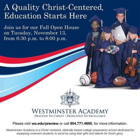 Westminster Academy Fall Open House Good News Christian Newsgood News