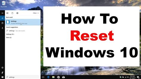 How To Reset Windows 10 Step By Step Tutorial Youtube
