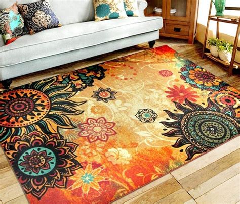 Euch Contemporary Boho Retro Style Abstract Living Room Floor Carpets