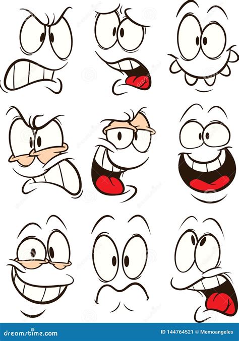 Cartoon Faces With Emotions Vector Cartoondealer Com