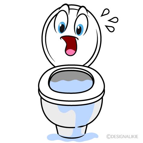 Panicked Toilet Bowl Cartoon Free PNG ImageIllustoon