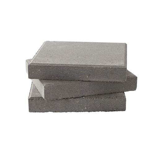 Square Gray Concrete Patio Stone Common 12 In X 12 In Actual 12 In