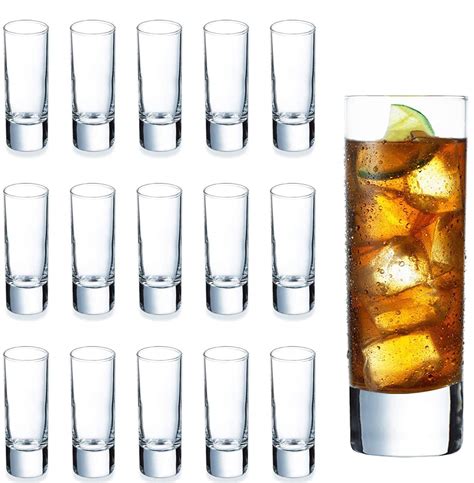 Buy Deecoo 24 Pack Clear Heavy Base Shot Glasses 2 Oz Tall Glass Set For Whiskey Tequila