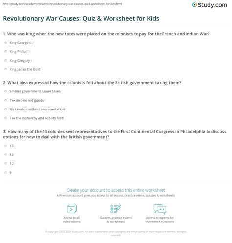 39 Causes Of The Revolutionary War Worksheet Worksheet Information