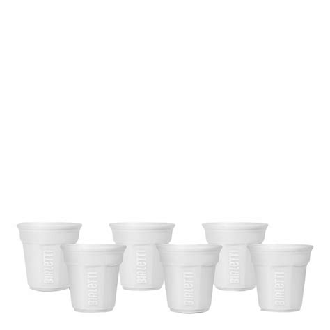 Set Of 6 White Espresso Cups 60ml Brandalley