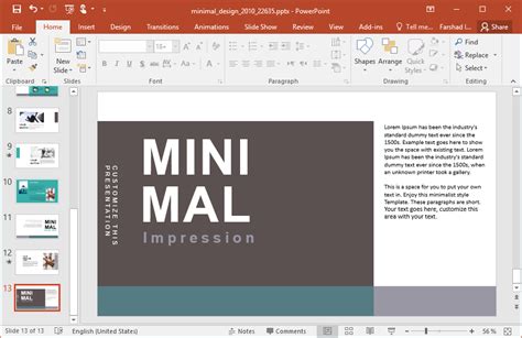 Fox minimalist powerpoint presentation template. Animated Minimal Design Powerpoint Template