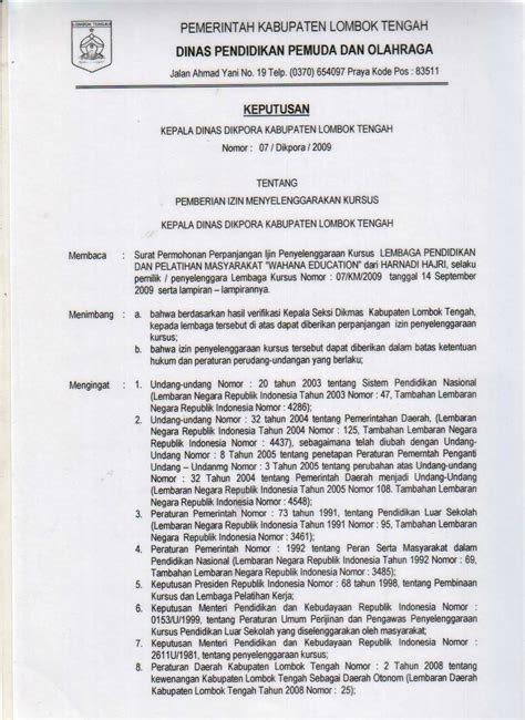 Nah, supaya permohonan tersebut dikabulkan maka kita harus membuat sebuah surat permohonan untuk ditujukan kepada pihak yang bersangkutan. Contoh Surat Permohonan Izin Penyelenggaraan Kursus ...