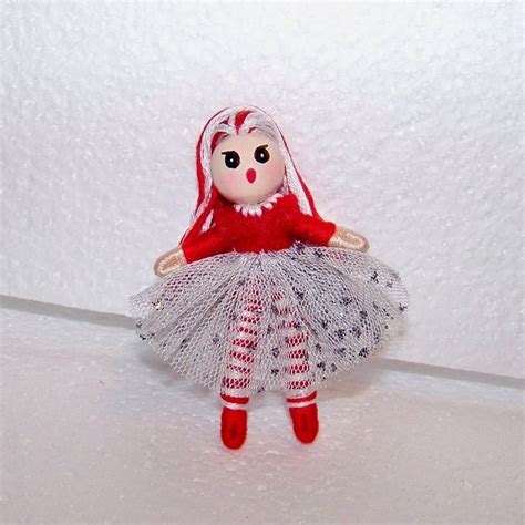 Candy Cane Ballerina 25 Inch Tiny Pocket Bendy Doll Dollhouse Doll