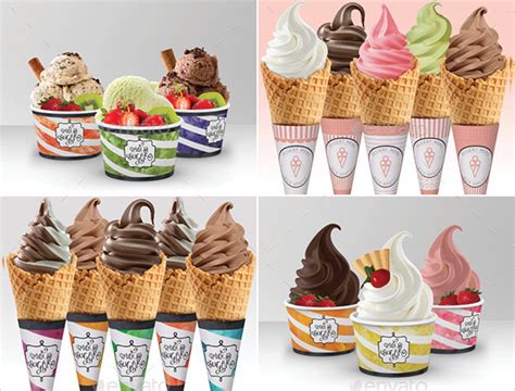 ice cream packaging mockup designs   premium