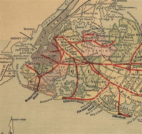 Long Island 1884 Railroad Map New York Reprint Lip Etsy
