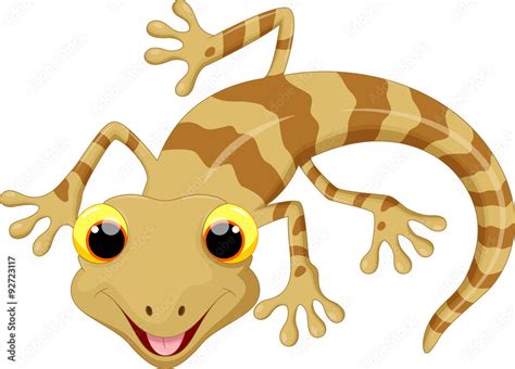 Illustration Of Cute Lizard Cartoon Vector De Stock Adobe Stock
