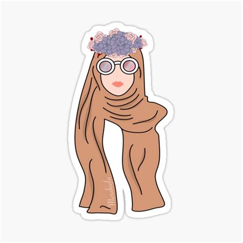 Flower Crown Hijab Sticker By Merakiefa Redbubble