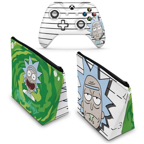 Kit Capa Case E Skin Xbox One Slim X Controle Rick Rick And Morty