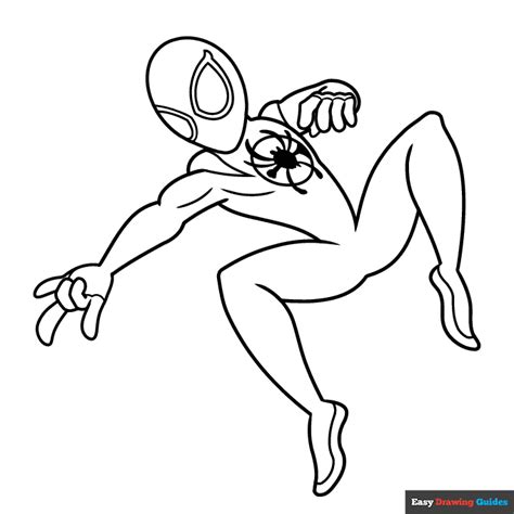 Miles Morales Spider Man Coloring Page Easy Drawing Guides