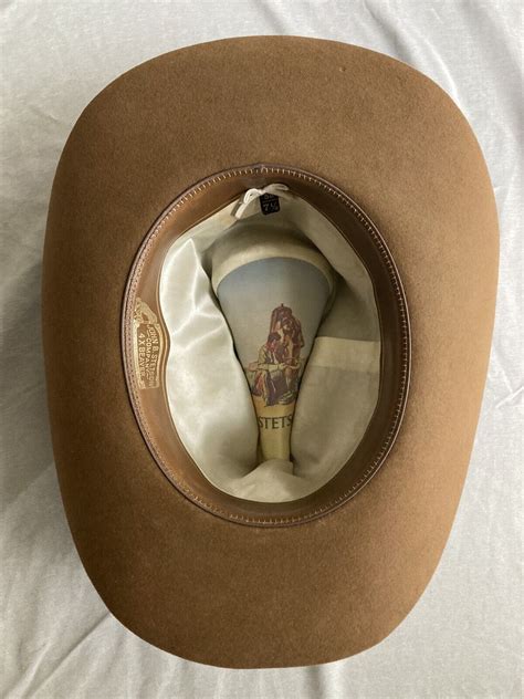 Vtg John B Stetson 4x Beaver Western Hat In Brown Size 7 14 Ebay