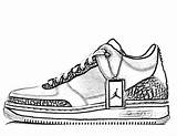 Coloring Jordan Shoes Clipart Popular sketch template