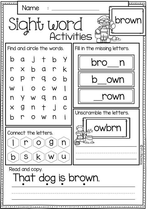 Sight Word Activities Primer Pre Primer Sight Words Sight Words