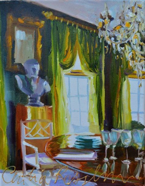 Green Room ~ Art Print Of Original Oil Painting French Interior Art By
