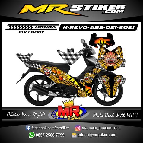 Cakram hidrolik, dengan piston tunggal * rem belakang. Stiker motor decal Honda Revo Absolute Barong Bali Spesial ...