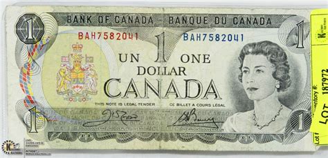 1973 Canadian 1 Dollar Bill