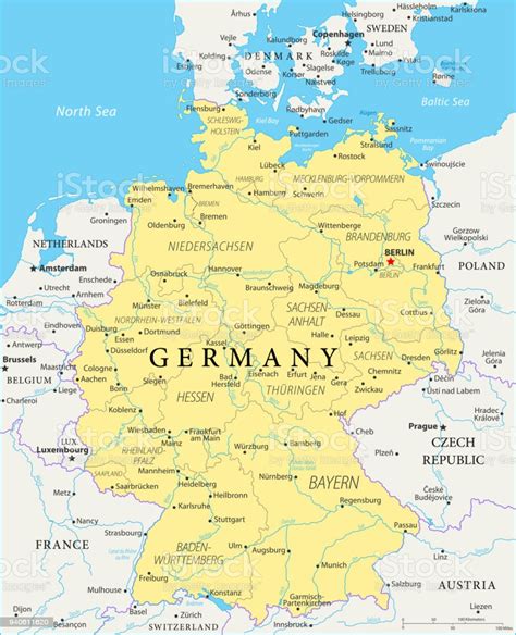 Online, i̇nteraktif, vektörel almanya haritası. Map Of Germany Vector Stock Illustration - Download Image ...