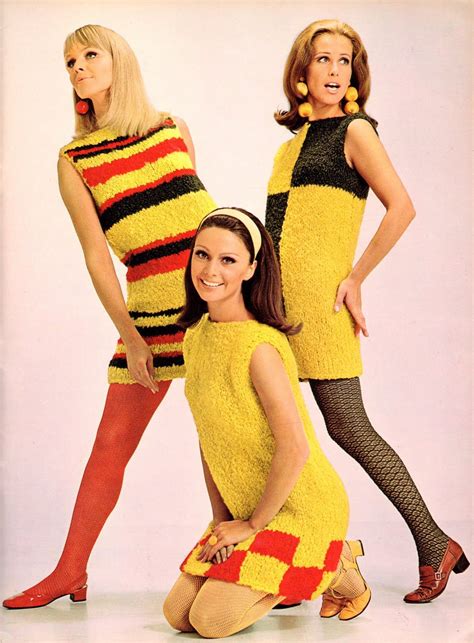 yellow geometry sweater dresses 1960s sixties fashion 1960s mod fashion mod fashion