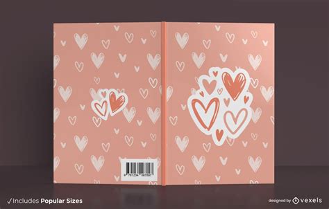 Love Hearts Book Cover Design Vector Download