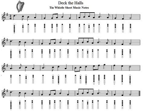 Deck The Halls Tin Whistle Notes Irish Folk Songs