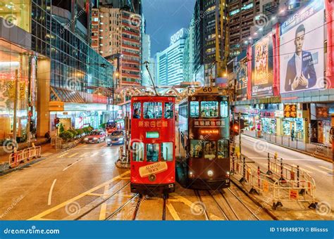 Tramway Transport Is Popular In Hong Kong Tram Railway Network