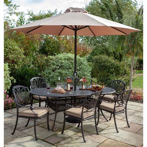 Our range of dining sets include designer tables and chairs in oak, metal, recycled teak and a range of other materials such as upcycled marble and out and out original has a wide range of six seater dining sets in grey, black, white and other colours. 2019 Hartman Amalfi 6 Seat Oval Outdoor Dining Table Set