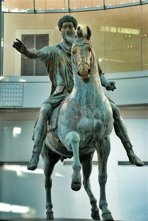 Statua Bronzea Del Cavallo Di Roman Emperor Marcus Aurelius Immagine