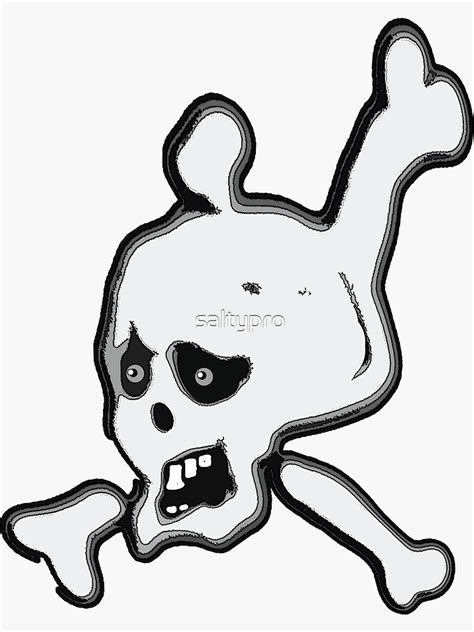 Funny Skull And Crossbones Sticker For Sale By Saltypro Redbubble