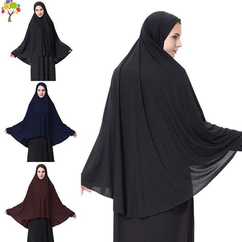 Muslim Black Face Cover Niqab Burqa Bonnet Islamic Khimar Clothes Long Hijab Loop Scarf Women