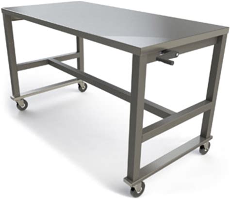 The braced and galvanized steel legs ensure it is highly stable and durable as well. Work Tables - MAC Medical, Inc.