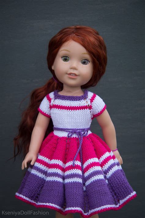 Pdf Doll Clothes Pattern Wellie Wishers Dress Knitting Etsy