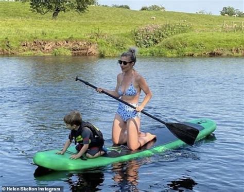Helen Skelton Wears Blue And White Bikini On River Eden Trip Daily