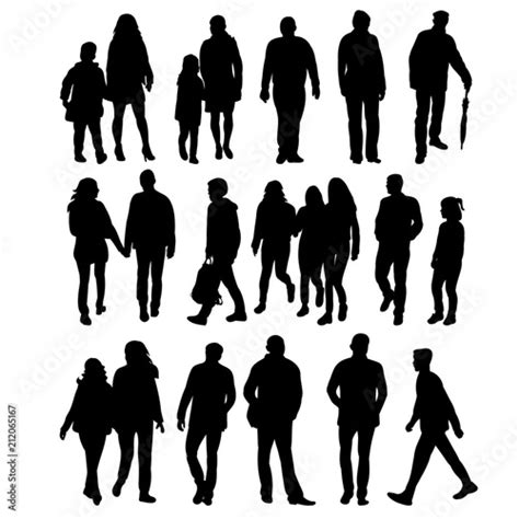 Collection Of Silhouettes Of Walking People Stock Image And Royalty Free Vector Files On