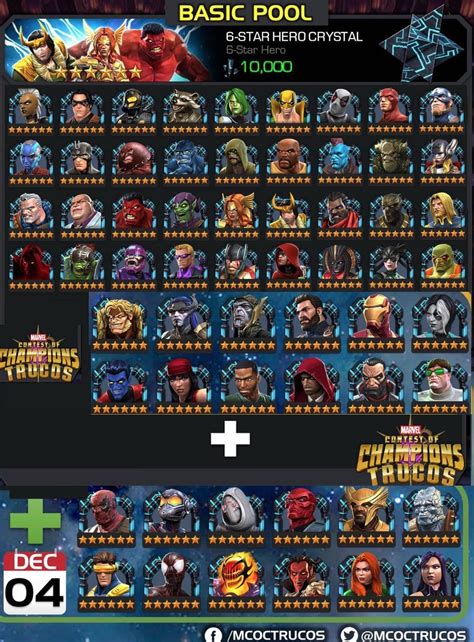 We have painstakingly gathered the 181 mcoc champions synergy information. Available and Upcoming Champions in 6-Star Basic Pool ...