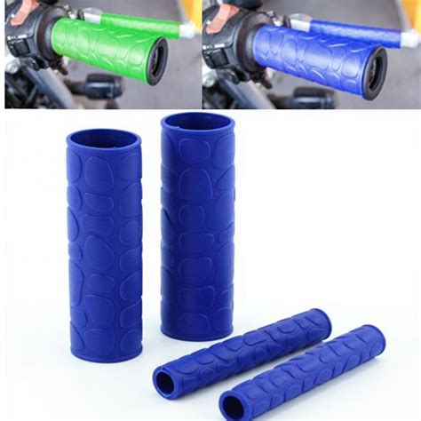 2 Pairs Universal Motorcycle Handlebar Grip Brake Clutches Lever Cover Protector Soft Rubber Bar