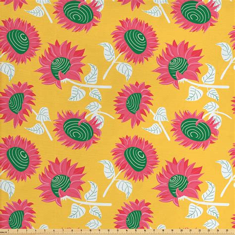 Floral Fabric By The Yard Summer Flora Pattern With Abstract