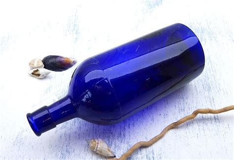 Antique Cobalt Blue Apothecary Bottle Large Victorian Bristol Etsy