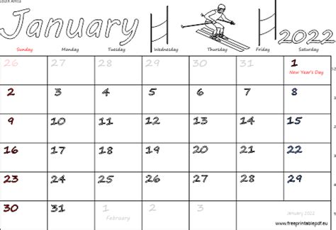 January 2022 South Africa Calendar Free Printable Pdf